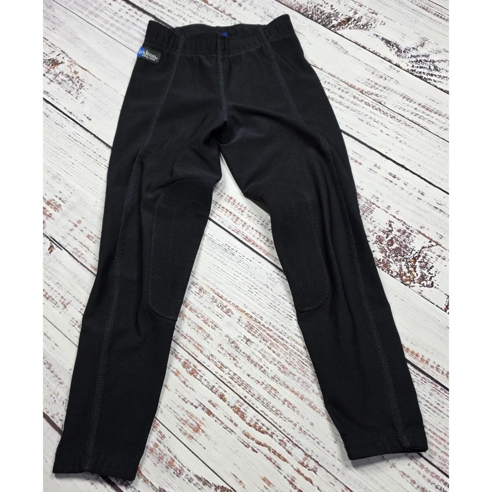 Irideon Riding Breeches Kids Small Black Excellent Knee Patch‎ Equestrian Tights